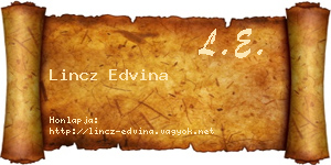 Lincz Edvina névjegykártya